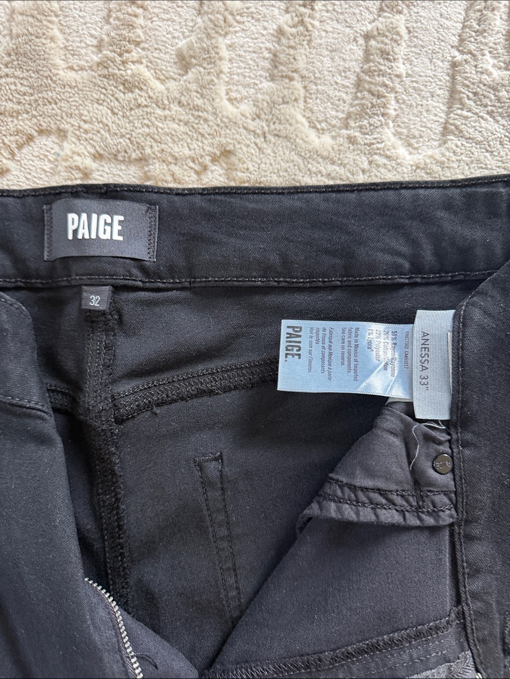 PAIGE womens Black Anessa Jeans - Black